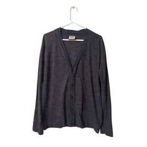 Hugo Boss Orange Mens XL Gray Button-Up Cardigan Sweater Long Sleeve